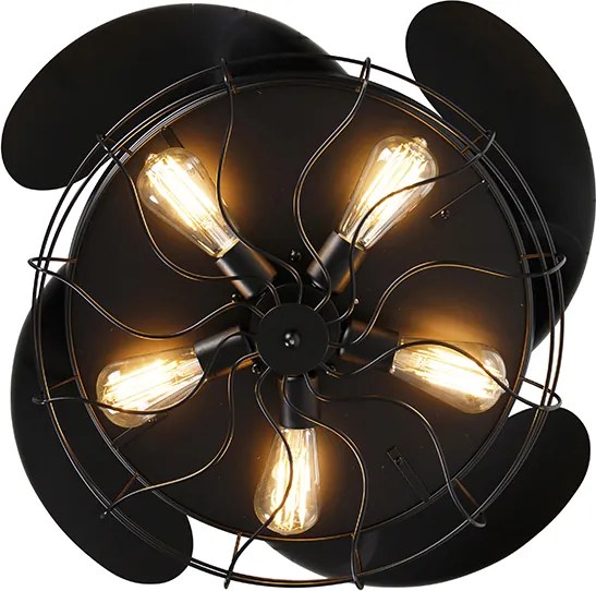 Wentylator sufitowy czarny z pilotem 5 świateł - Gaiola