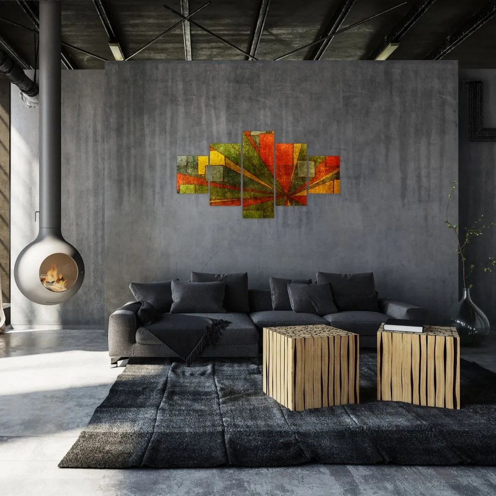 Obraz abstrakcji geometrycznej (125x70 cm)