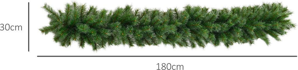 HOMCOM Girlanda świąteczna 1,8 m, dekoracja z 160 końcówkami, Zielona | Aosom PL