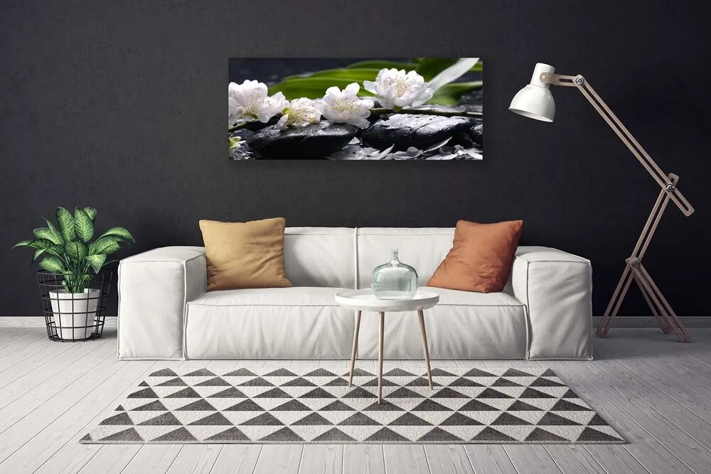 Obraz na płótnie Spokój Zen: Kwiatowa Kompozycja