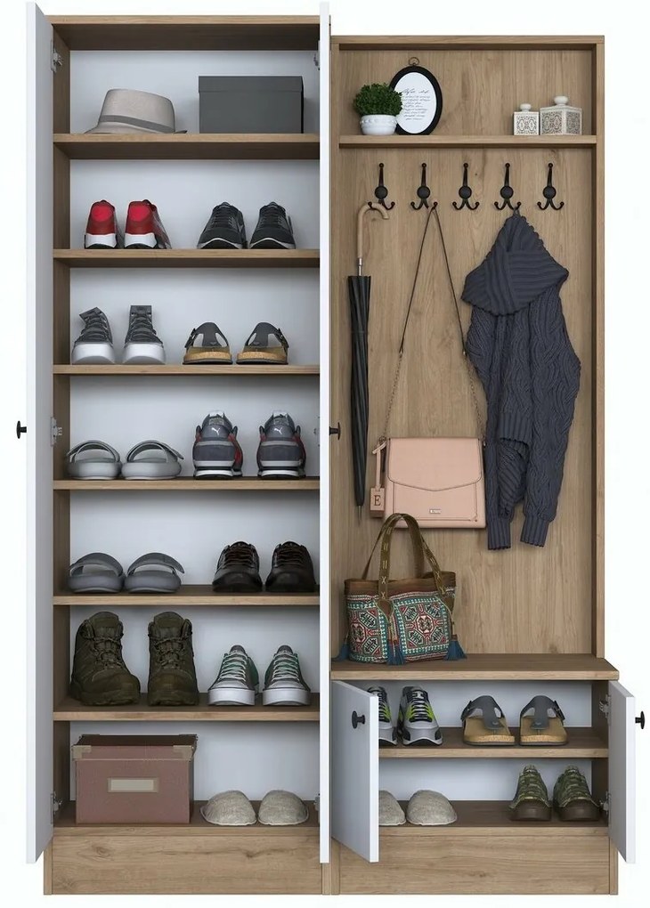 Zestaw do przedpokoju Pone White and Walnut II