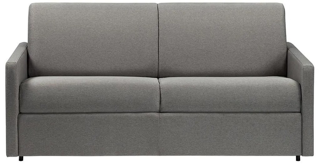 Kanapa 3-osobowa z ekspresowym mechanizmem rozkładania z tkaniny CALIFE - Kolor: jasnoszary - Wymiary miejsca do spania: 140 cm - Materac 22 cm z pamięcią kształtu