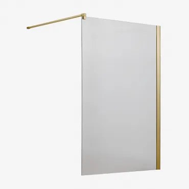 Stała Ścianka Prysznicowa Z Hartowanego Szkła 8 Mm I Aluminium Bristol Transparent & 120 X 195 Cm & Szczotkowane Złoto - Sklum