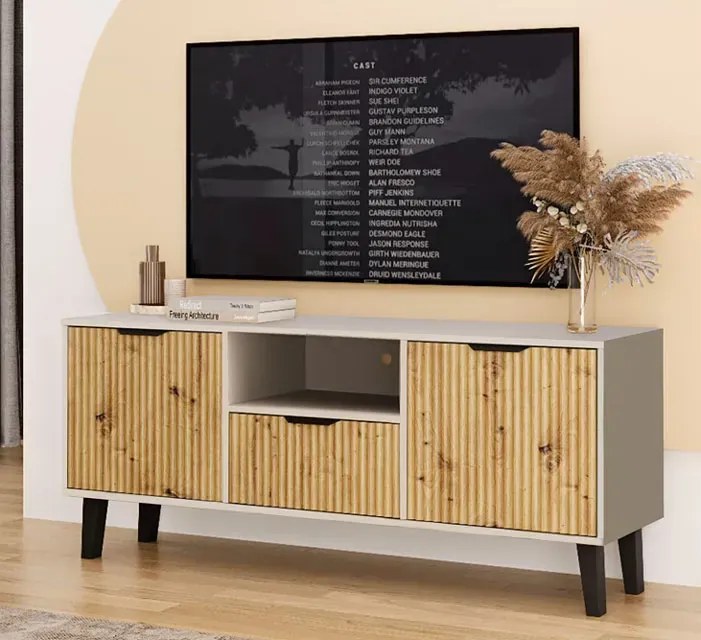 Szafka pod tv na nóżkach kaszmir + dąb artisan W3-D98