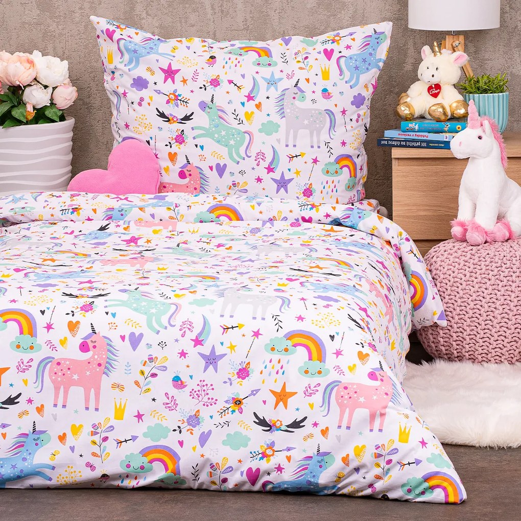 4Home Dziecięca pościel bawełniana Unicorns, 140 x 200 cm, 70 x 90 cm, 140 x 200 cm, 70 x 90 cm