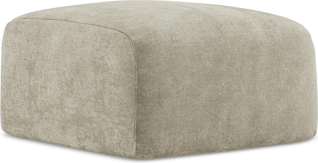 Pufa - z tkaniny szenilowej - beżowy - LEILA