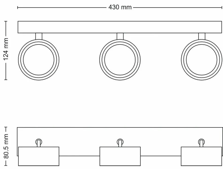 Philips 8720169174788 punktowe oświetlenie LEDBracia, białe, 3x 5,5 W 3x550lm 2700K IP20