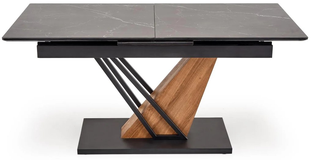 Stół rozkładany spiek czarny marmur/dąb/czarny 140-180/90/76 VOLANT 140