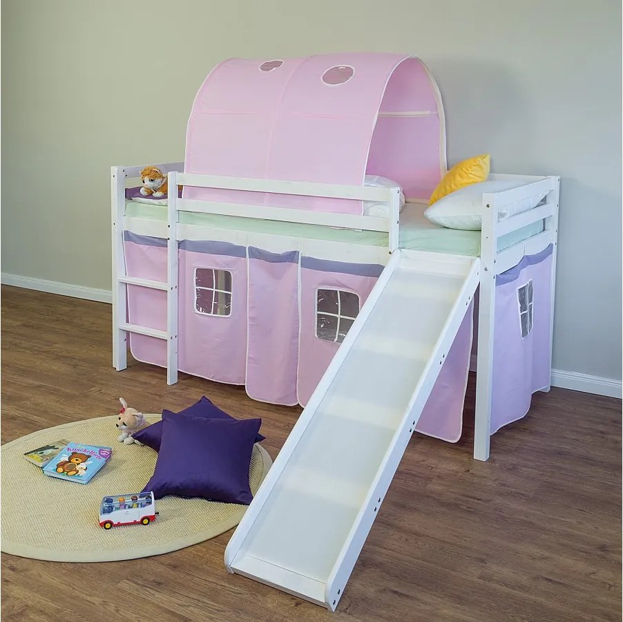 Łóżko piętrowe 90x200 cm różowe 1488