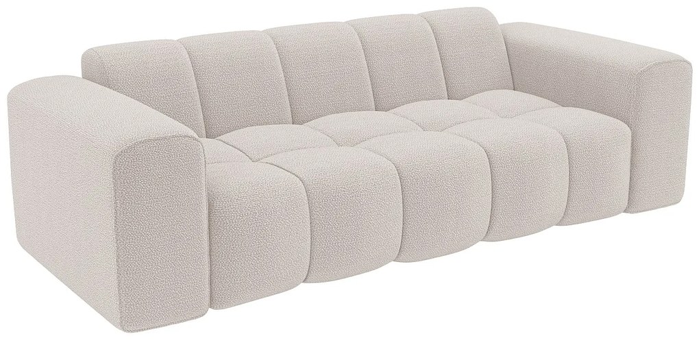 Kanapa 3-osobowa z beżowej tkaniny szenilowej CALESO od Maison Céphy