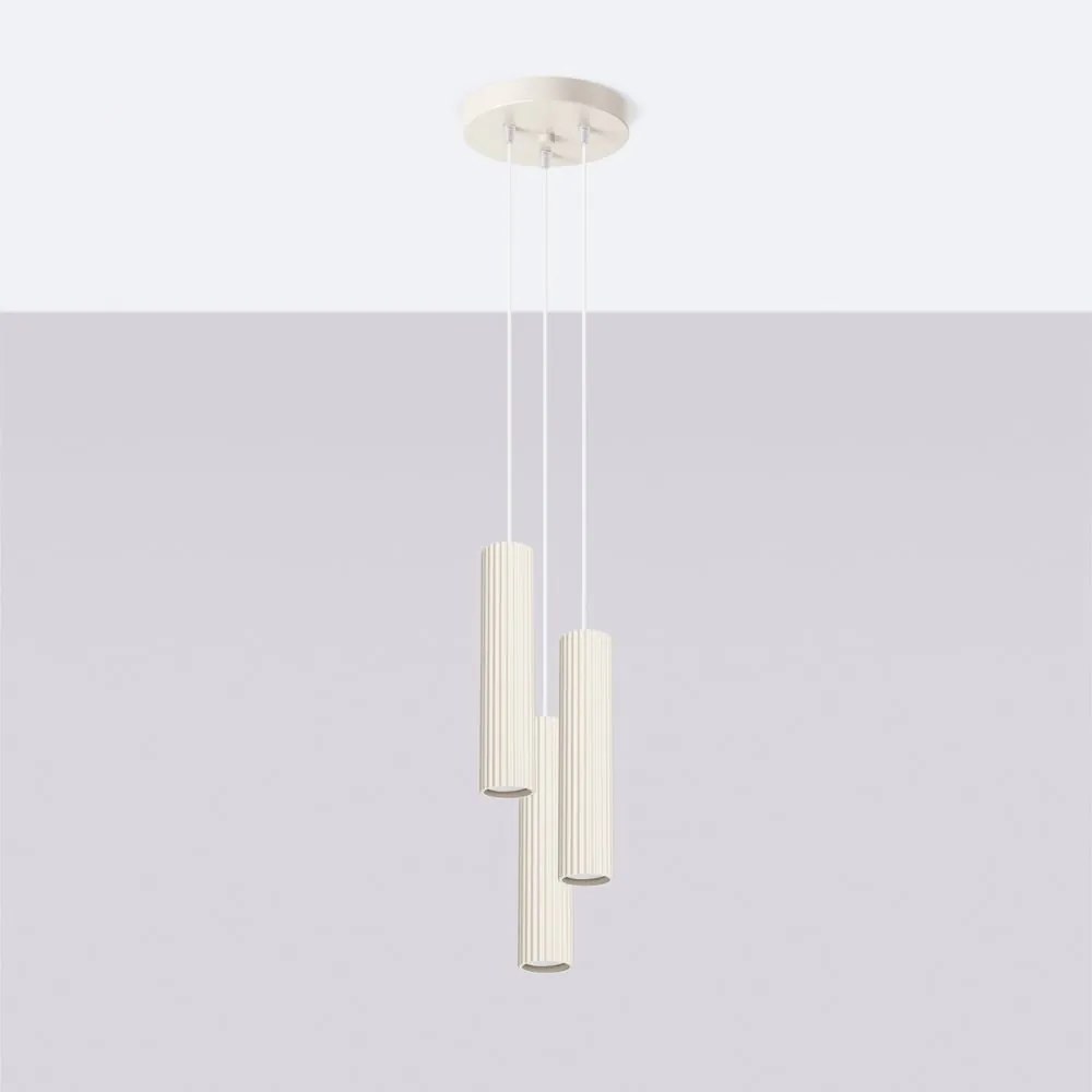 Kremowa lampa wisząca ø 19,5 cm Gleam – Sollux