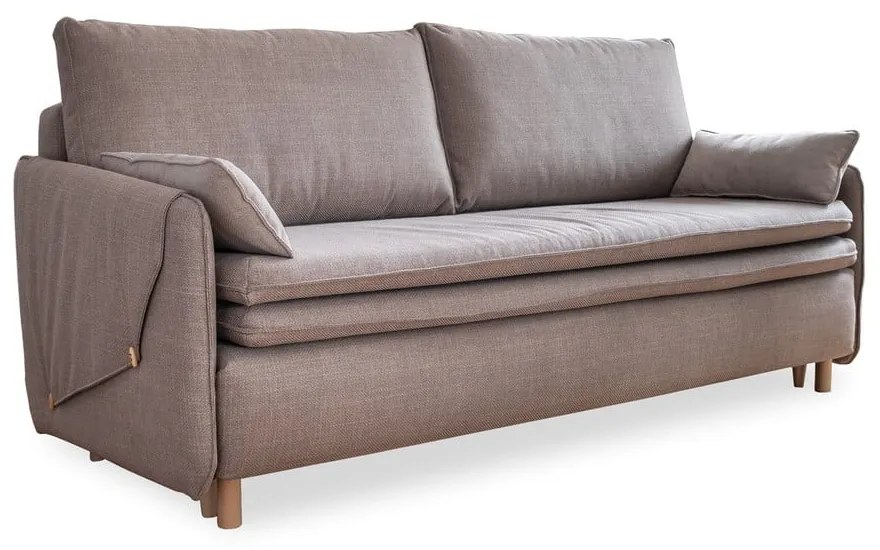 Jasnobrązowa rozkładana sofa 207 cm Simon – Miuform