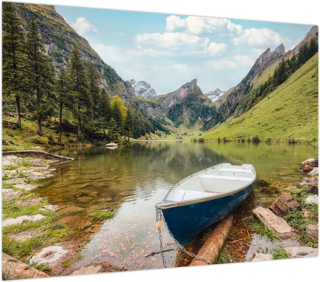 Obraz na szkle - Seealpsee, jezioro w Szwajcarii (70x50 cm)