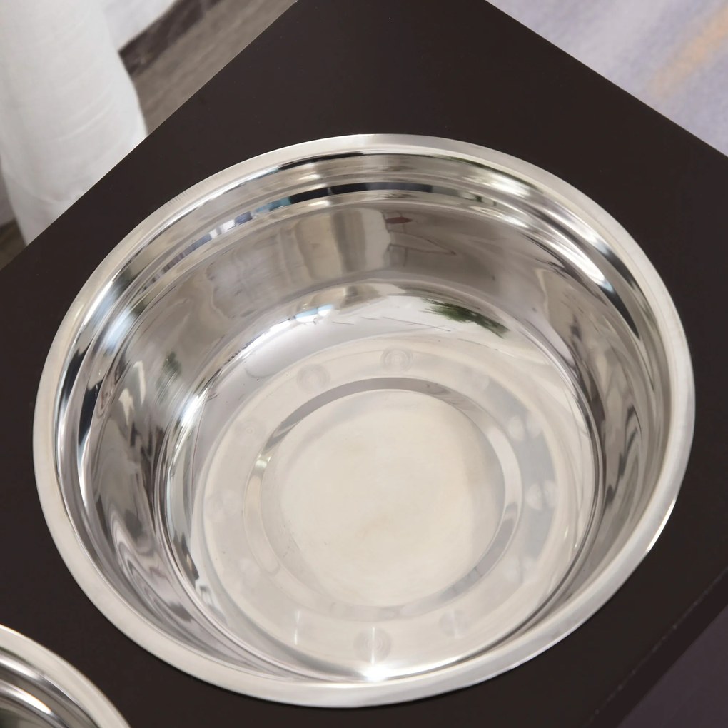 PawHut Miska dla Psów z Przechowywaniem 2 Miski Stacja Karmienia Espresso dla Kotów | Aosom PL