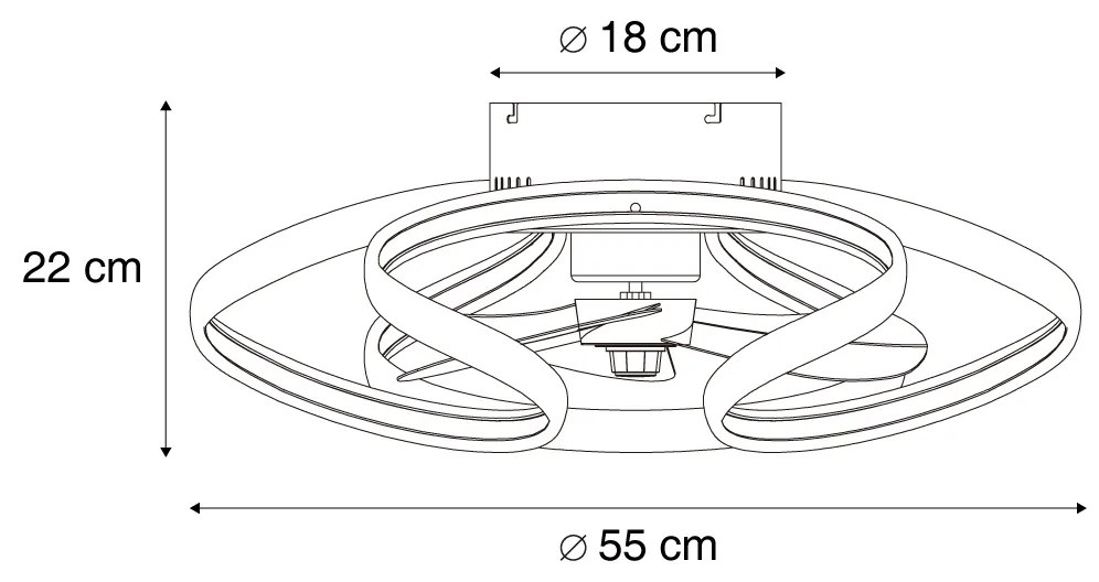 Wentylator sufitowy z lampą mosiądz 55 cm z LED z możliwością ściemniania z pilotem - MandyDesignerski Oswietlenie wewnetrzne