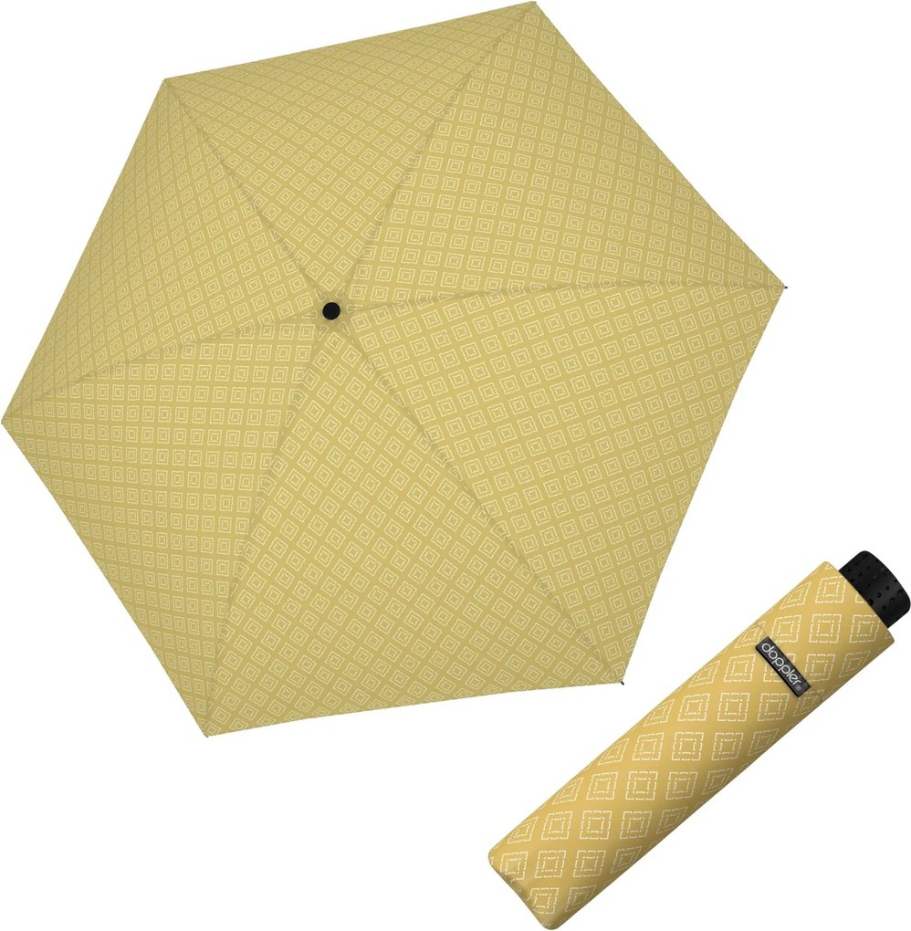 Doppler Fiber Havanna Calm Yellow damski parasol składany