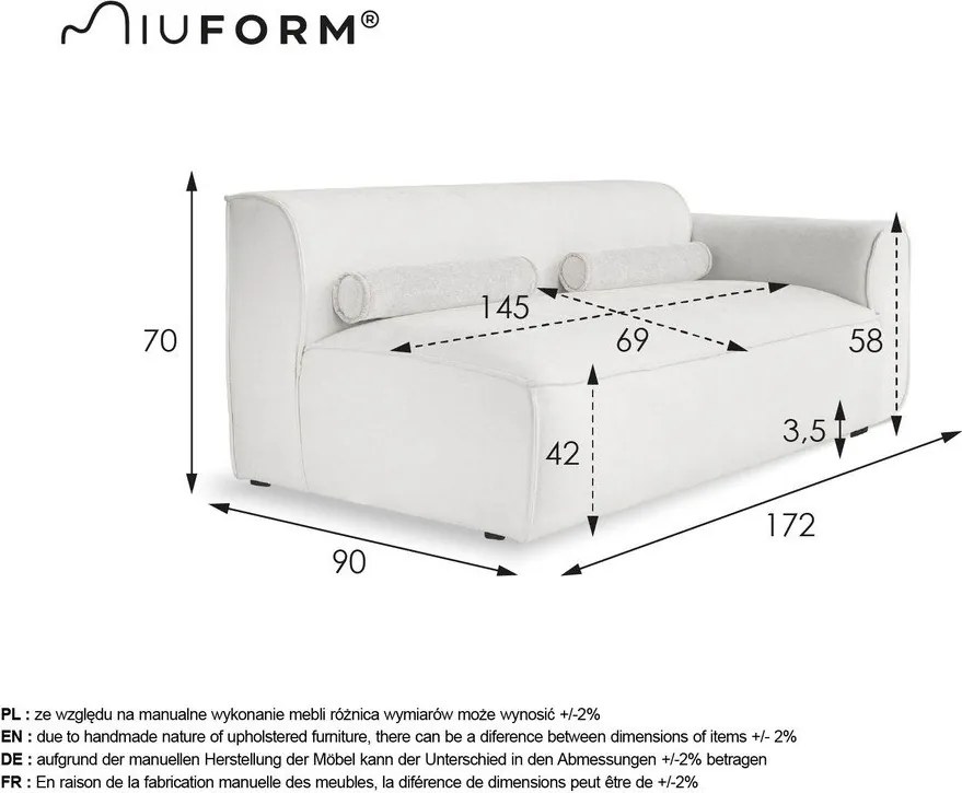 Biały moduł sofy (prawostronny) Flex Felix – Miuform