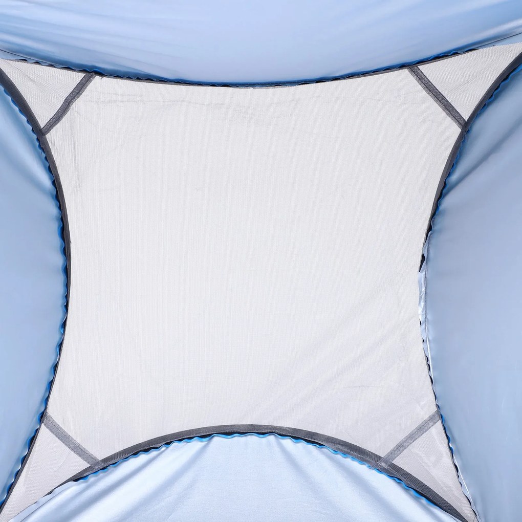 Outsunny Namiot kempingowy 2w1 Prysznic i Toaleta Pop-Up Wewnętrzna kieszeń Niebieski Poliester | Aosom PL
