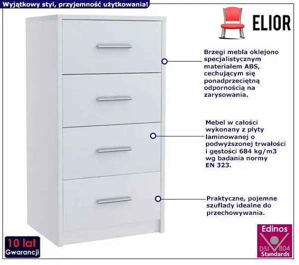 Biała komoda z szufladami A8-T88