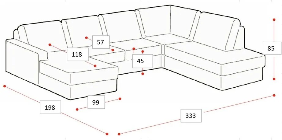 Beżowy narożnik z tkaniny szenilowej (prawostronny/w kształcie litery U) Fabian – Scandic