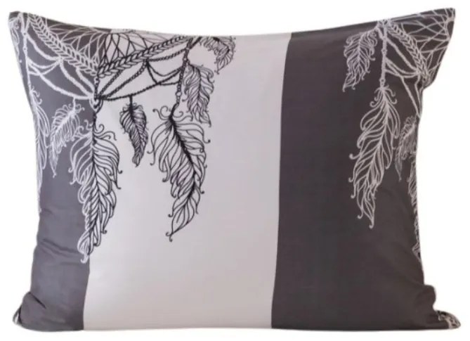 Poszewka na poduszkę z mikrofibry TIRSO 50x70 cm, szaro-biała
