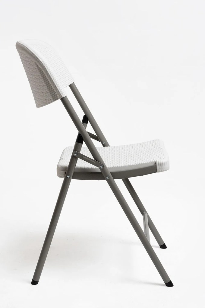 Zestaw 6 Skadanych Krzese Ogrodowych Resin Efekt Rattanu