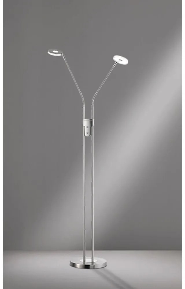 Lampa stojąca LED ze ściemniaczem w kolorze srebra (wysokość 150 cm) Dent – Fischer &amp; Honsel