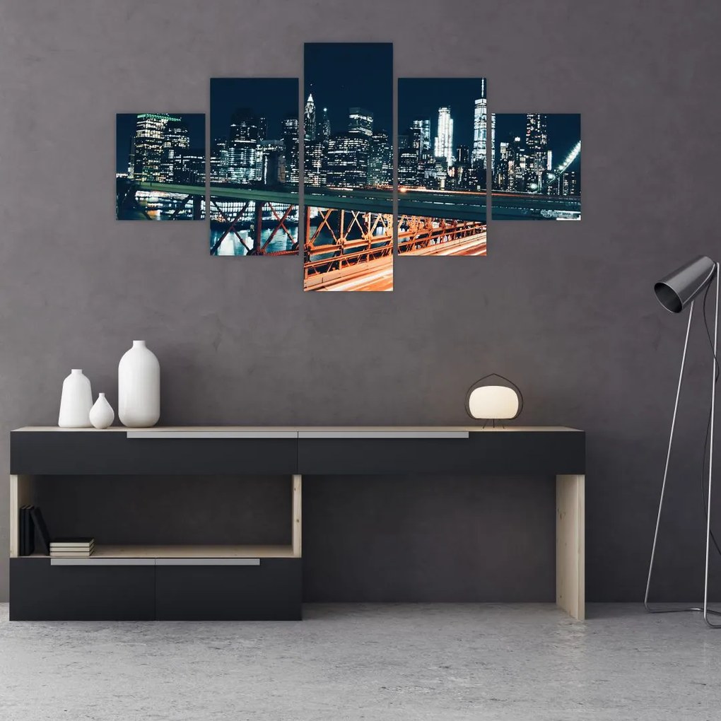 Obraz miasta nocą (125x70 cm)