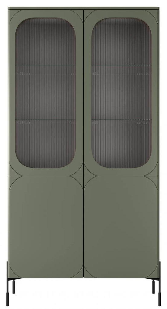 Witryna Sonatia 100 cm czterodrzwiowa - oliwka