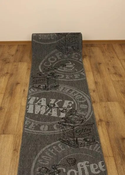 Dywan Chodniki Płaskie Tkanie Grinder szary 100x100 Chodnik