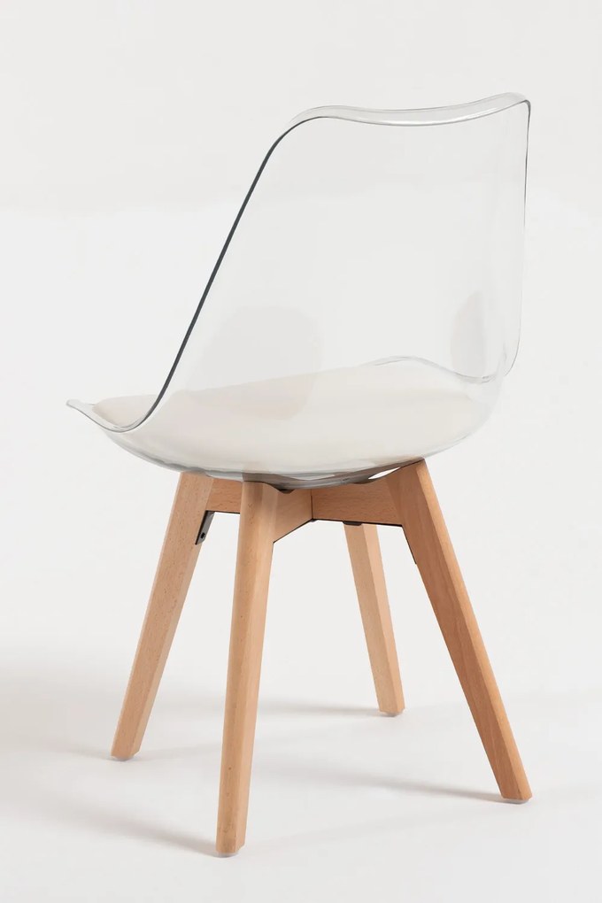 Zestaw 4 Krzese Synk Przezroczyste Siedzisko