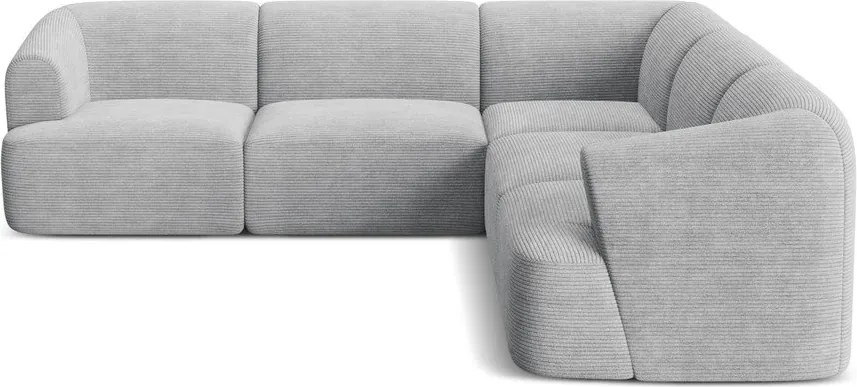 Jasnoszary sztruksowy narożnik Campi – Cosmopolitan Design