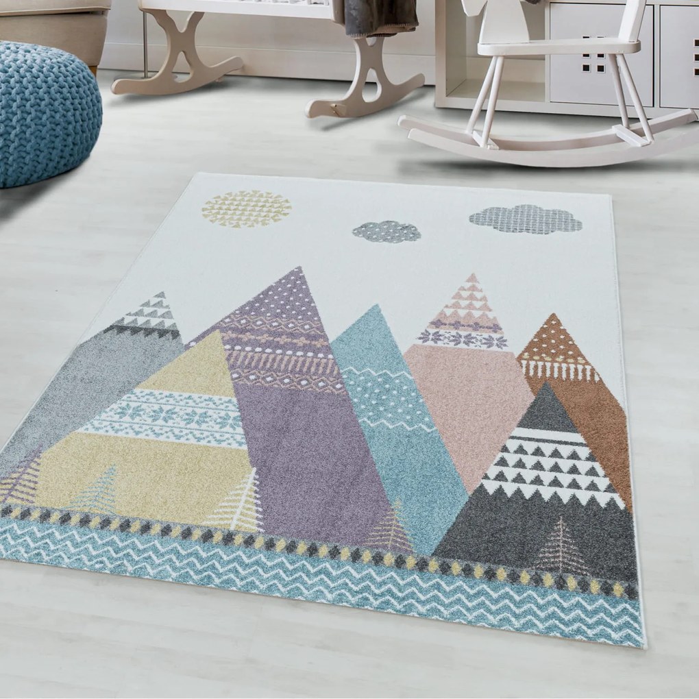 Dywan dziecięcy Lucky pagórki multikolorowe 160 cm x 230 cm