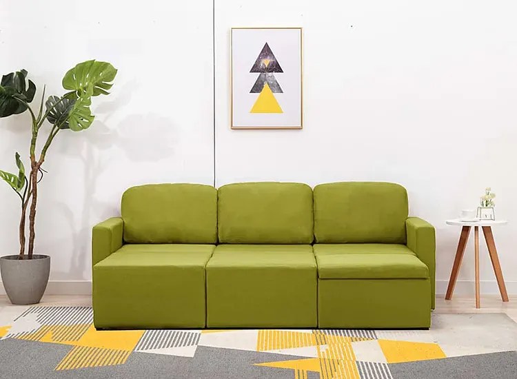 Rozkładana sofa modułowa zielona - Odi 4Q