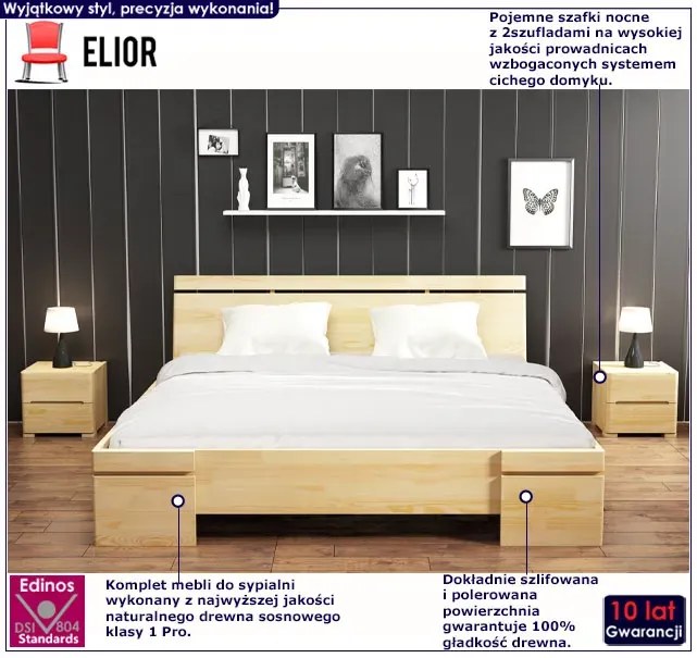 Komplet drewnianych mebli do sypialni E7-E90