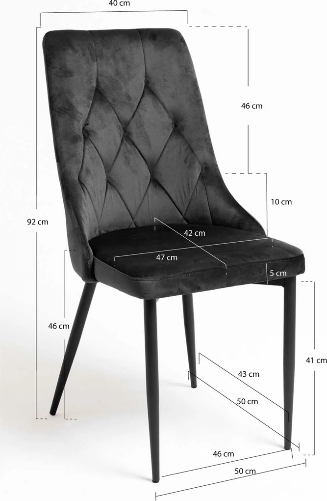 Krzeso Dolphin z czarnego aksamitu