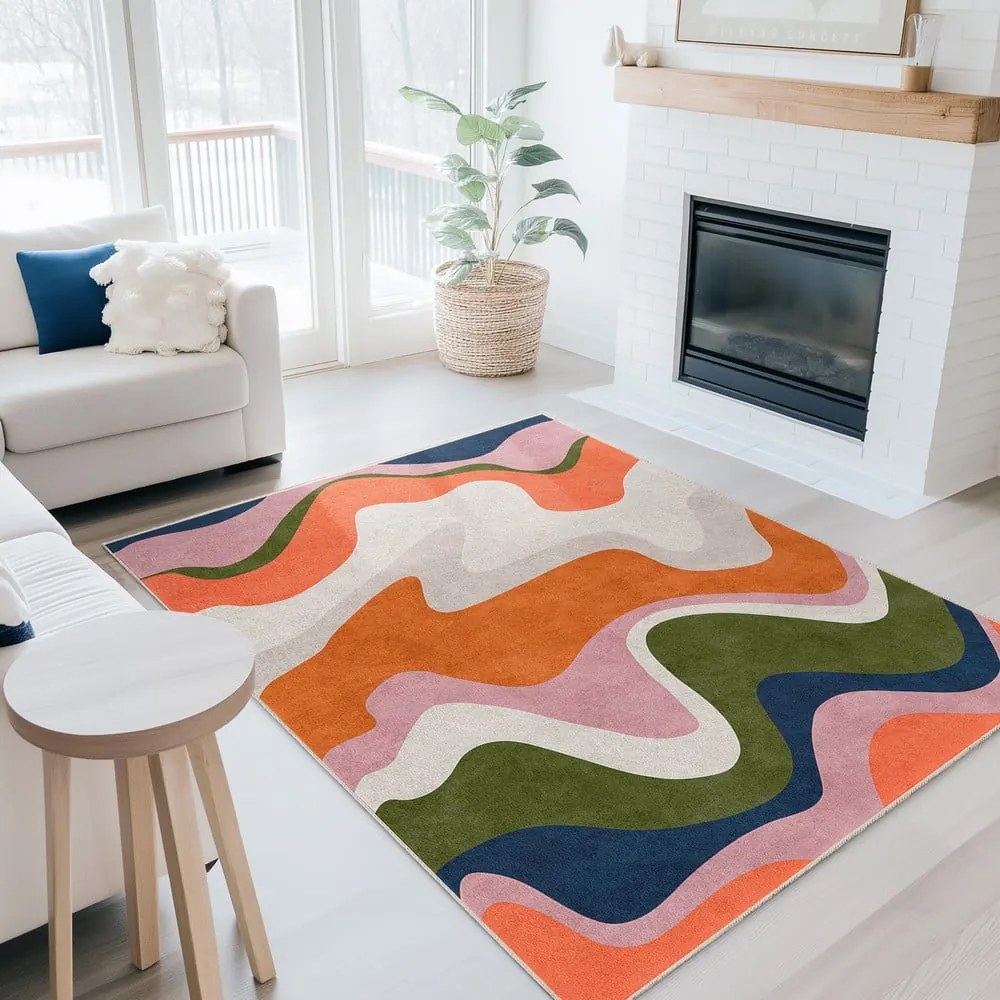 Pomarańczowy chodnik odpowiedni do prania 80x200 cm Squiggly Orange – Mila Home