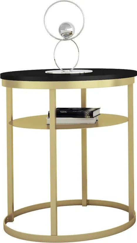 Stolik kawowy w stylu glamour czarny + złoty N6-K04