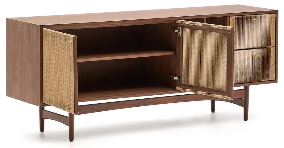 Brązowa niska komoda w dekorze orzecha 180x73 cm Elan – Kave Home