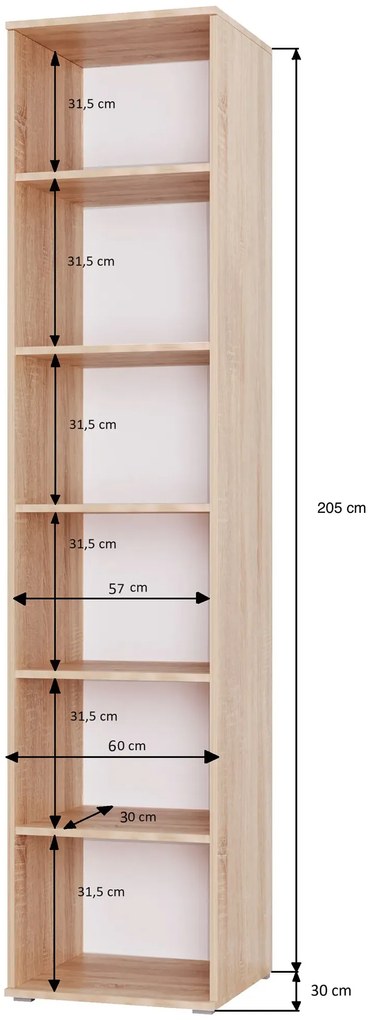 Beżowy regał wysoki 60 cm kaszmir M7-F39