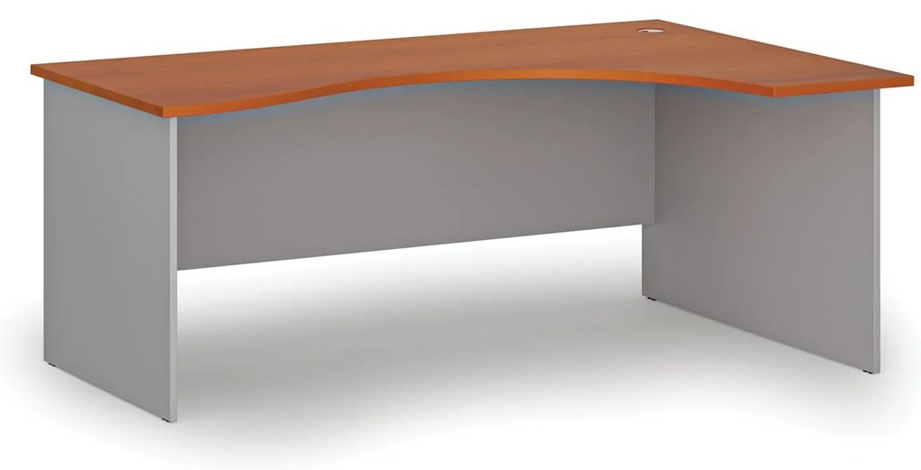 Ergonomiczne biurko PRIMO GRAY, 180x120 cm, prawe, szary/czereśnia