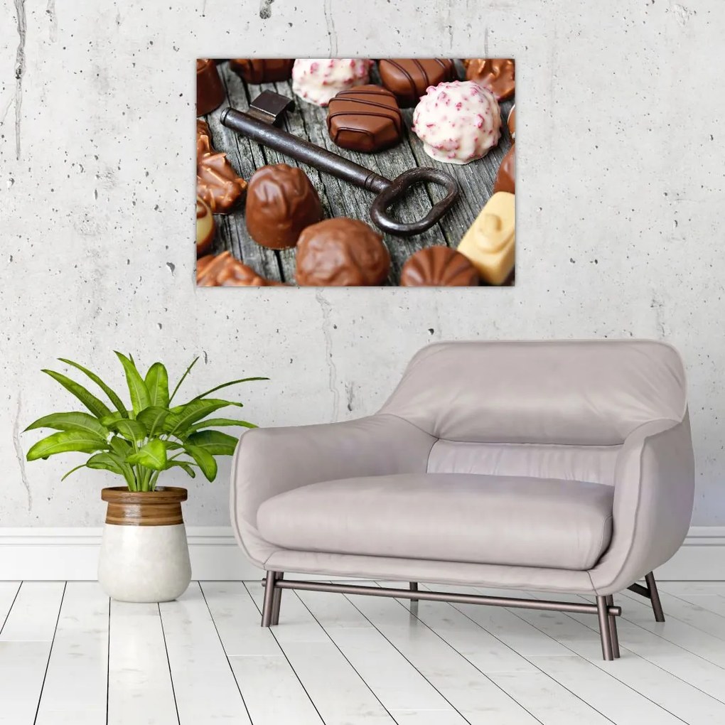 Obraz czekolady i kluczy (70x50 cm)