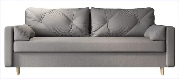 Popielata sofa rozkładana z pojemnikiem na pościel - Ahmo