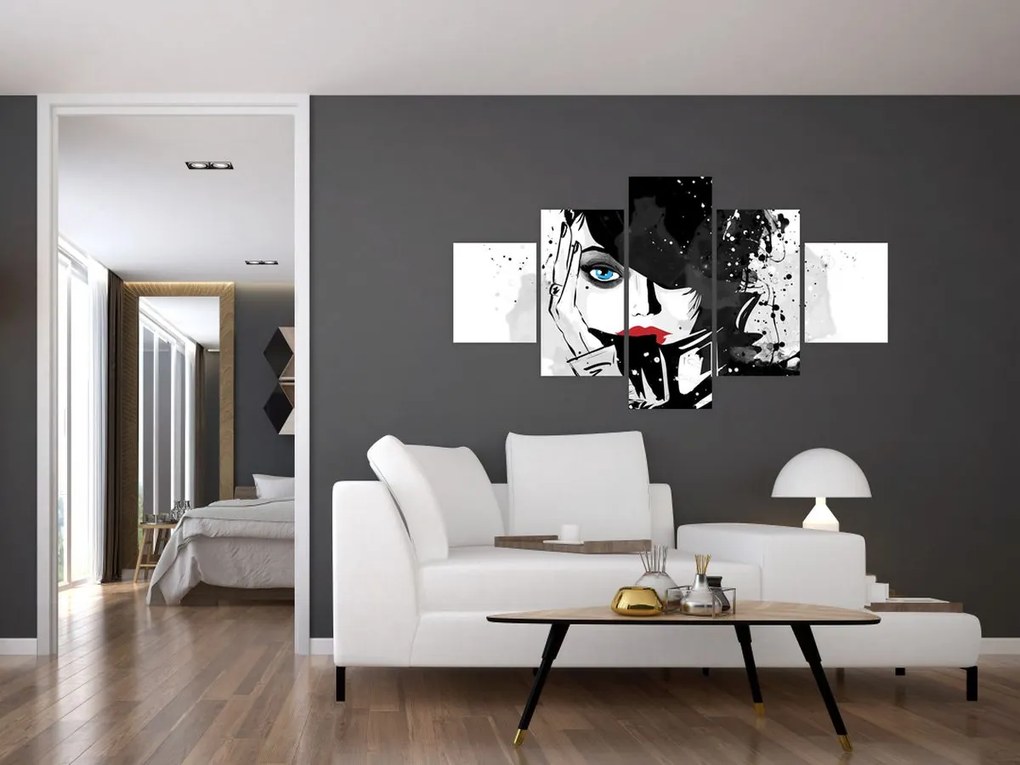 Obraz - Tajemnicza kobieta (125x70 cm)