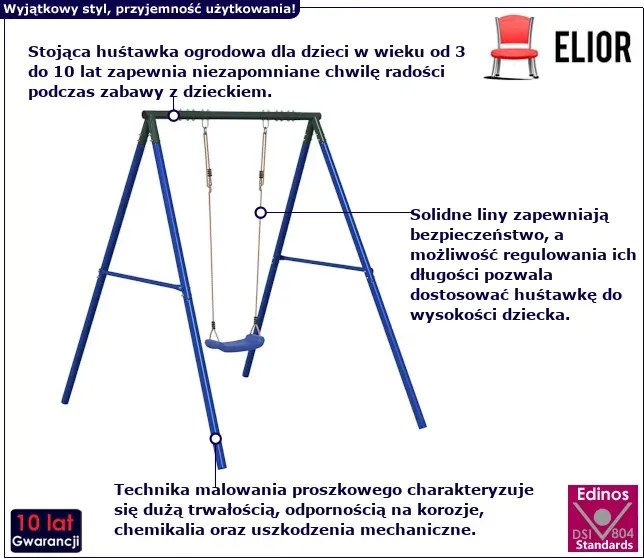 Huśtawka ogrodowa niebieska F0-R90