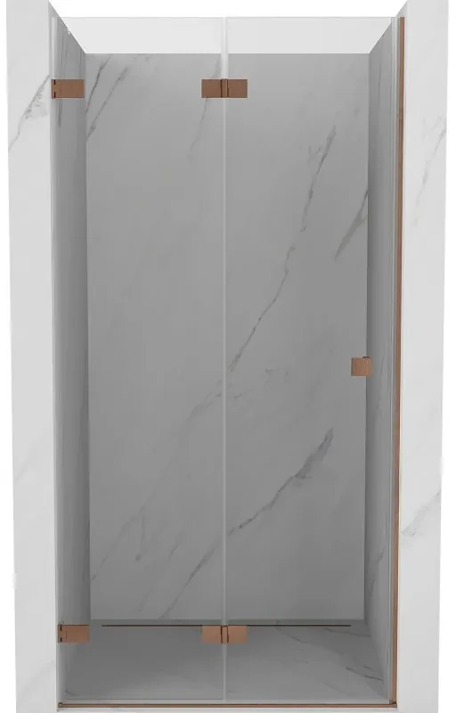 Mexen Lunar-F drzwi prysznicowe składane lewe 95 cm, transparent, miedź szczotkowana - 836-095-000-65-00-L