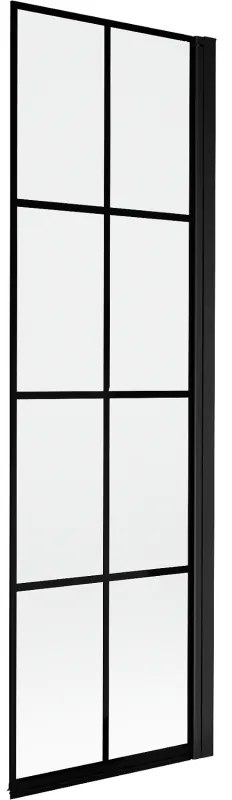 Mexen Mist parawan nawannowy 1-skrzydłowy prawy 60 x 150 cm, czarna kratka, czarny - 8A9-060-001-70-77-P