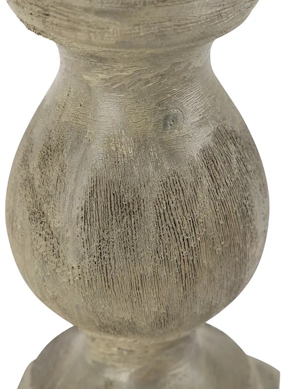 Rustykalna lampa stołowa bez klosza, vintage, szare drewno - Hyssop Rustykalny / Vintage Oswietlenie wewnetrzne