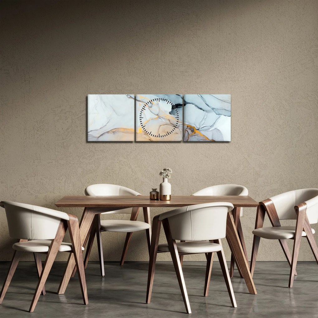Obraz - marmur (z zegarem) (90x30 cm)