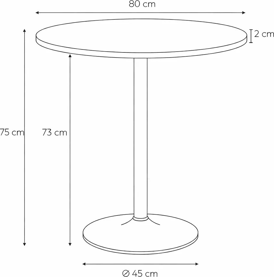 Stół okrągły Hvar 80 cm czarny do jadalni i kuchni